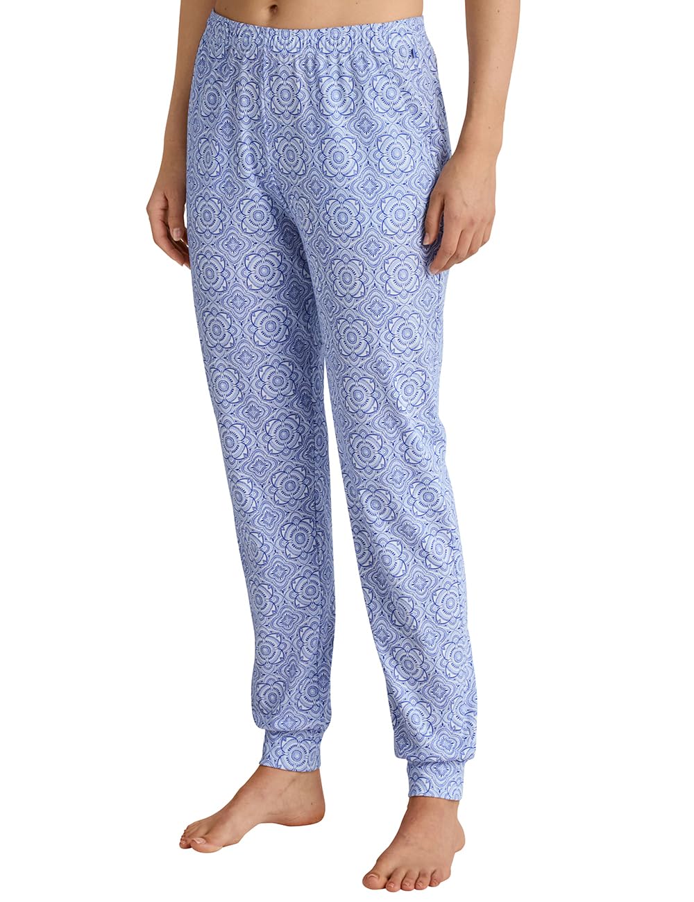 CALIDA Favourites Women's Trousers with Side Pockets 100% Cotton, Hydrangea Blue, 36-38