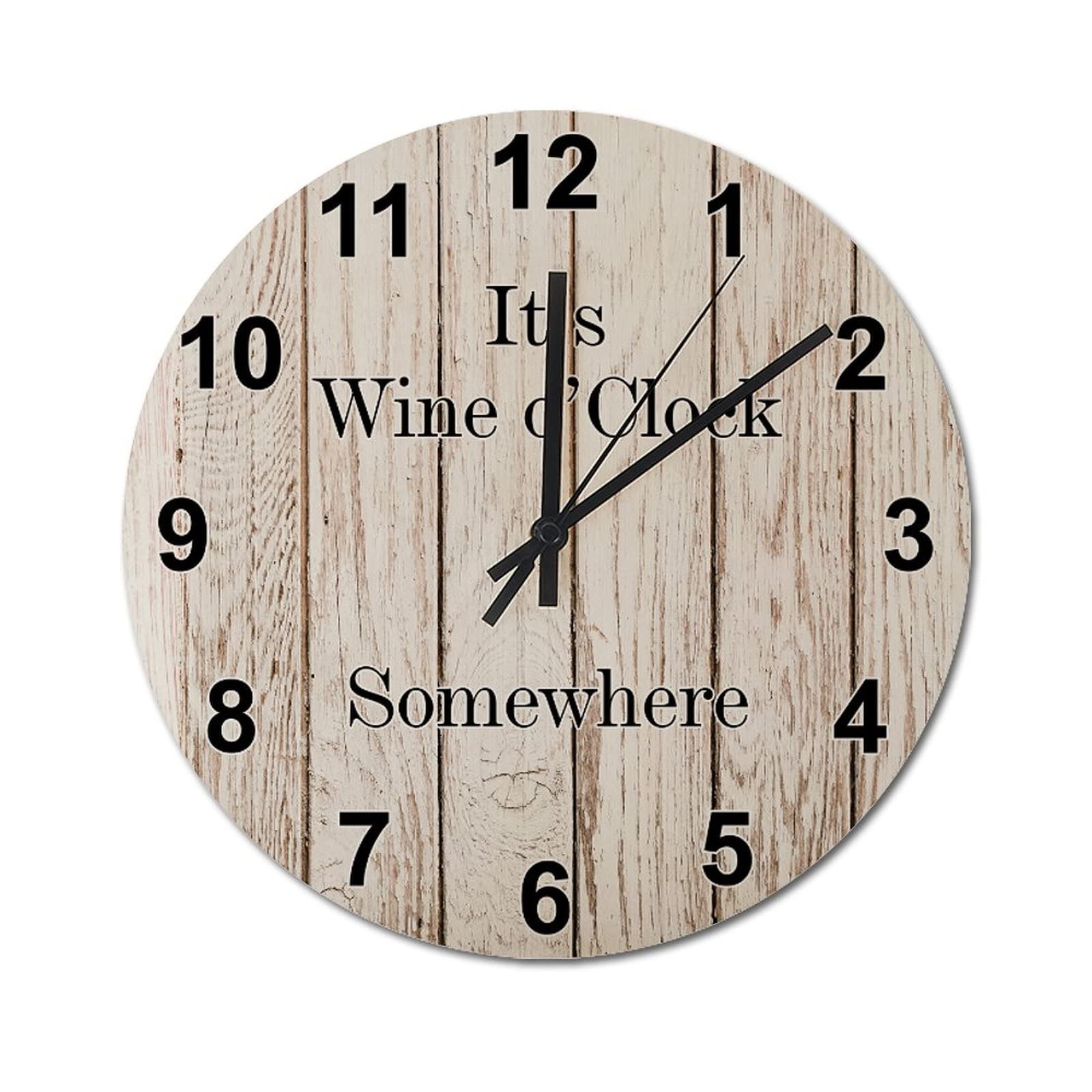 Horloge murale decoration maison ambiance bistrot retro en bois