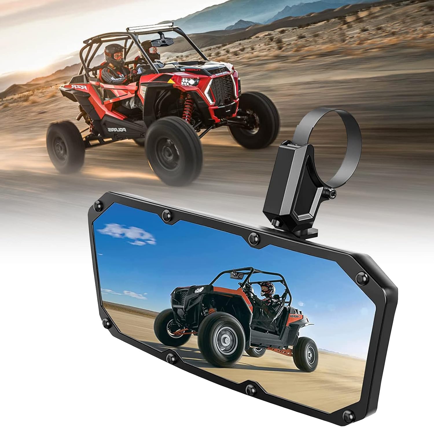 Amazon.com: Roasivi UTV Rear View Mirror,Universal UTV Roll Bar Mount ...