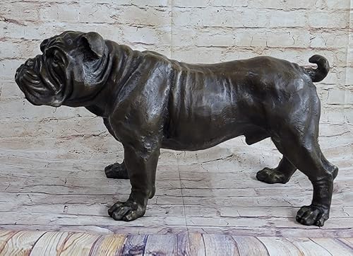 EUROPEAN BRONZE Figura de escultura artística de bronce de bulldog inglés original para decoración de jardín estatua de regalo