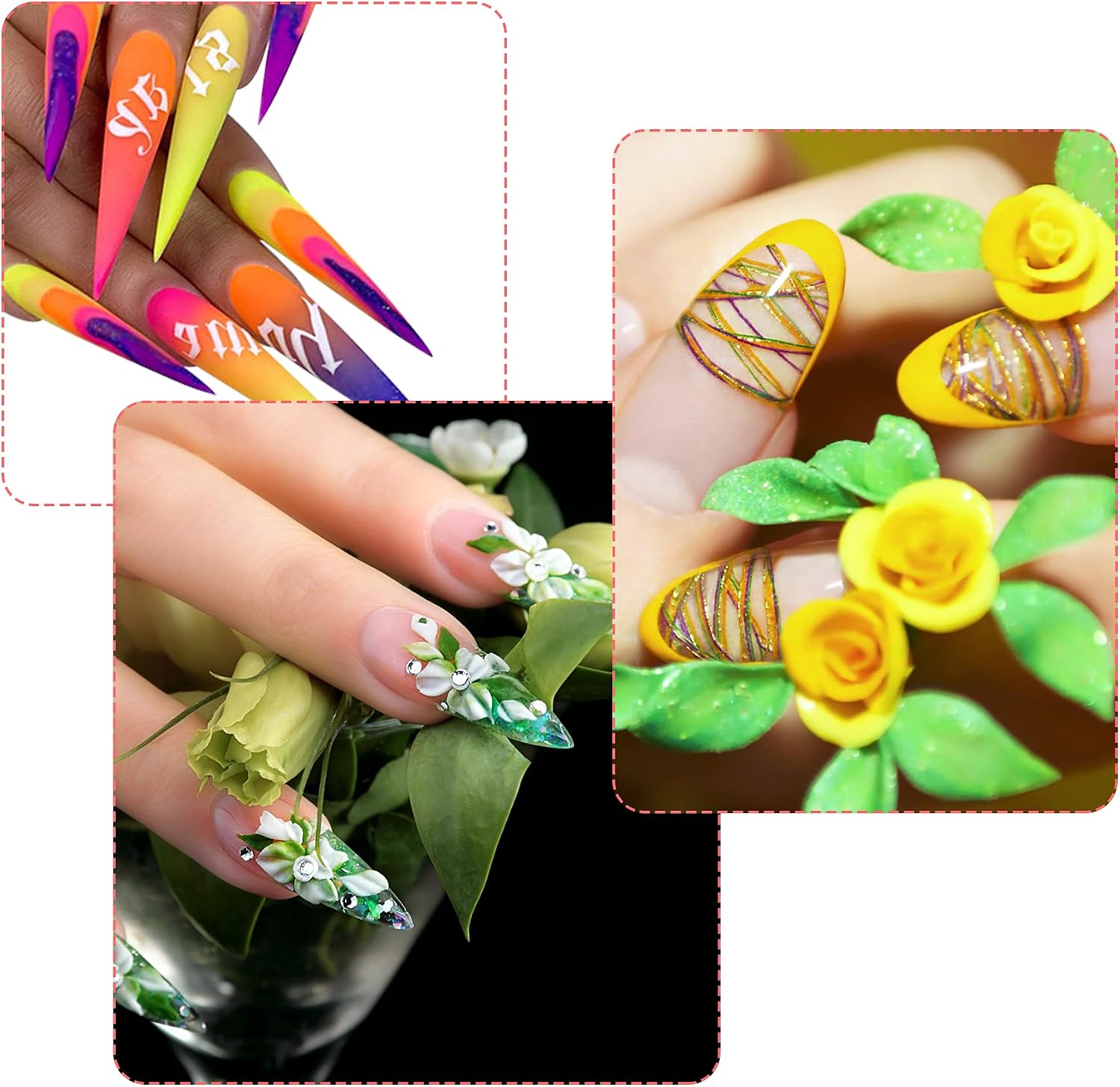 BQTQ 36 Pcs Nail Chalks for Acrylic Powder Nails Chalk Colorful Square Soft Pastel Chalks for Acrylic Nails DIY, 36 Assorted Colors