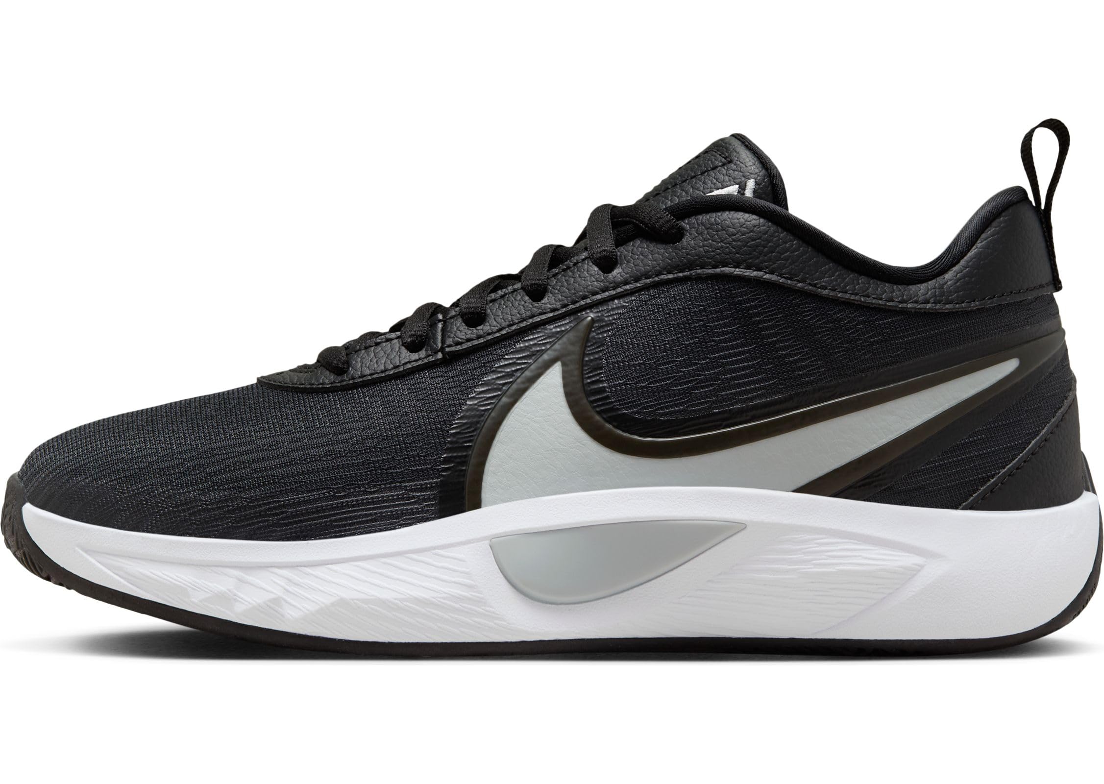 Giannis Freak 6 Big Kids' Basketball Shoes (FQ7378-003, Black/White/Gunsmoke/Flat Silver) Size 4