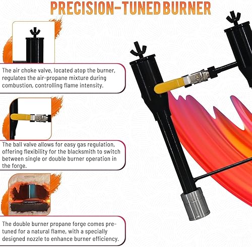 Miniatura 5 de Simond Store Cuchillo portátil de la hornilla del gas del propano de la forja y de la herramienta de la fabricación de la forja del herrero