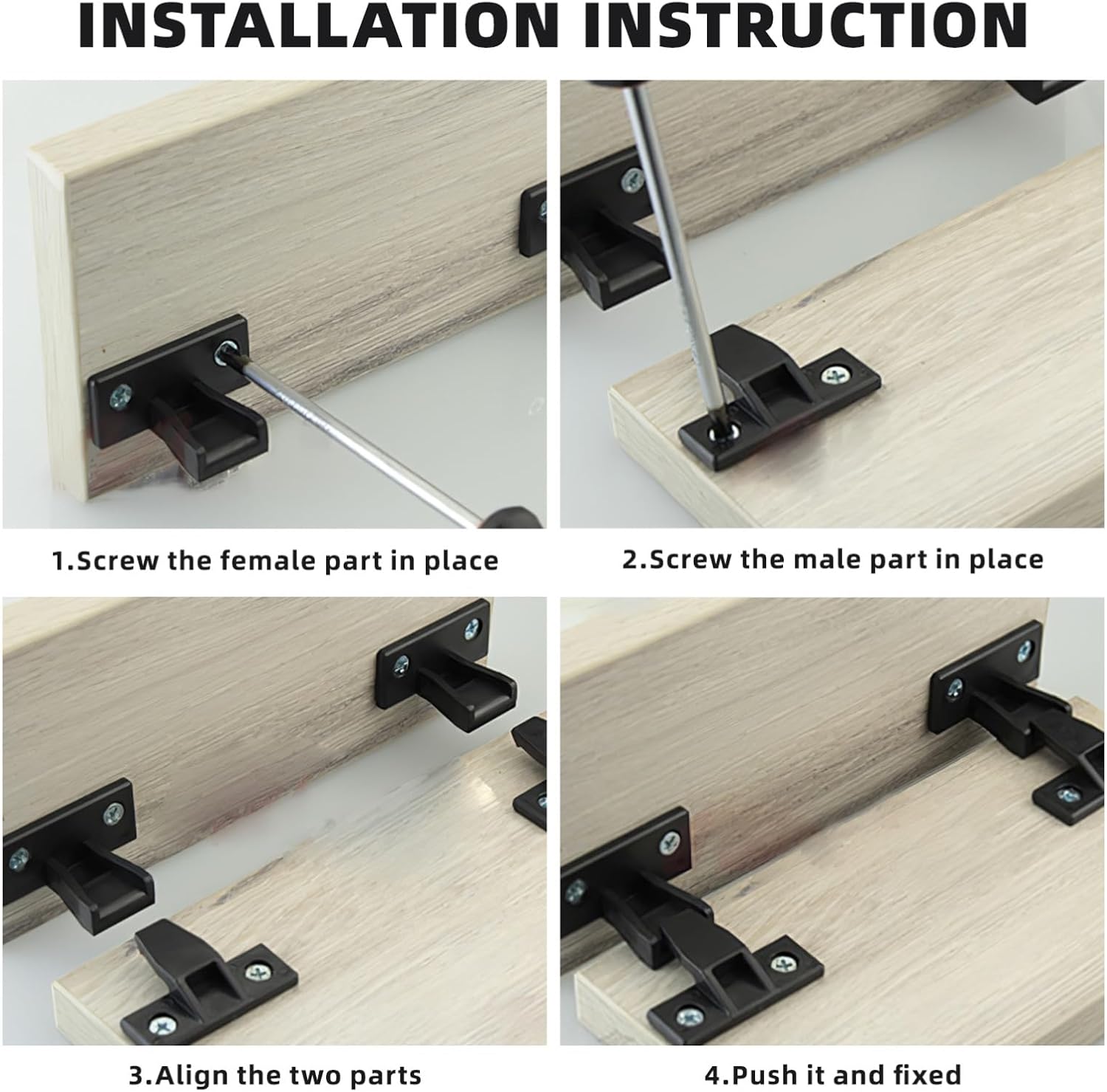 10Pcs Push Fittings Quick Fitting Furniture Panel Bracket for Cabinet Wardrobe Mounting and Floating Shelves Corner Buckle for Easy Installation