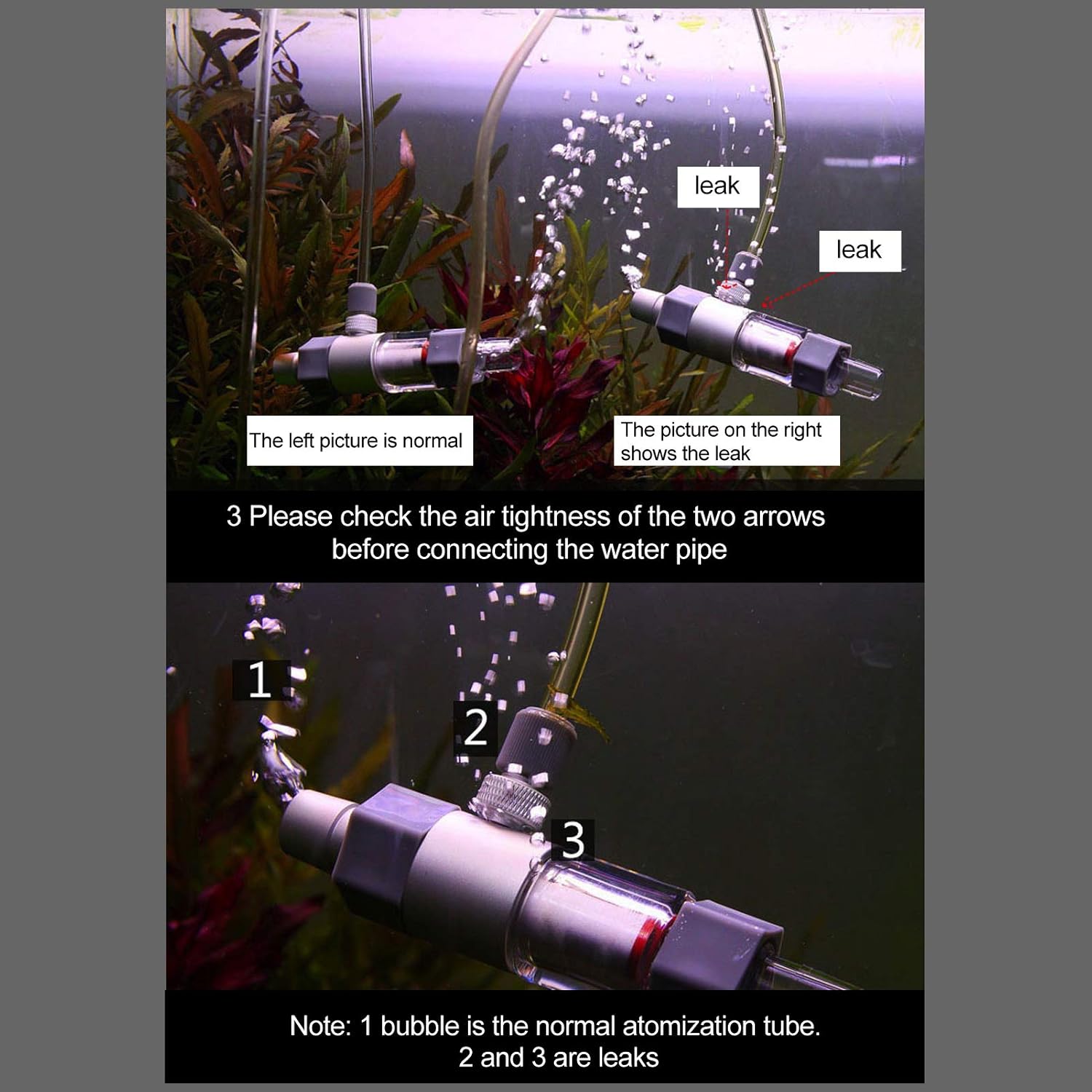 Zerodis Aquarium CO2 Atomizer, Fish Atomizer Outer‑ CO2 Diffuser CO2 Reactor Diffuser Fish Accessory(M2 16/22mm)