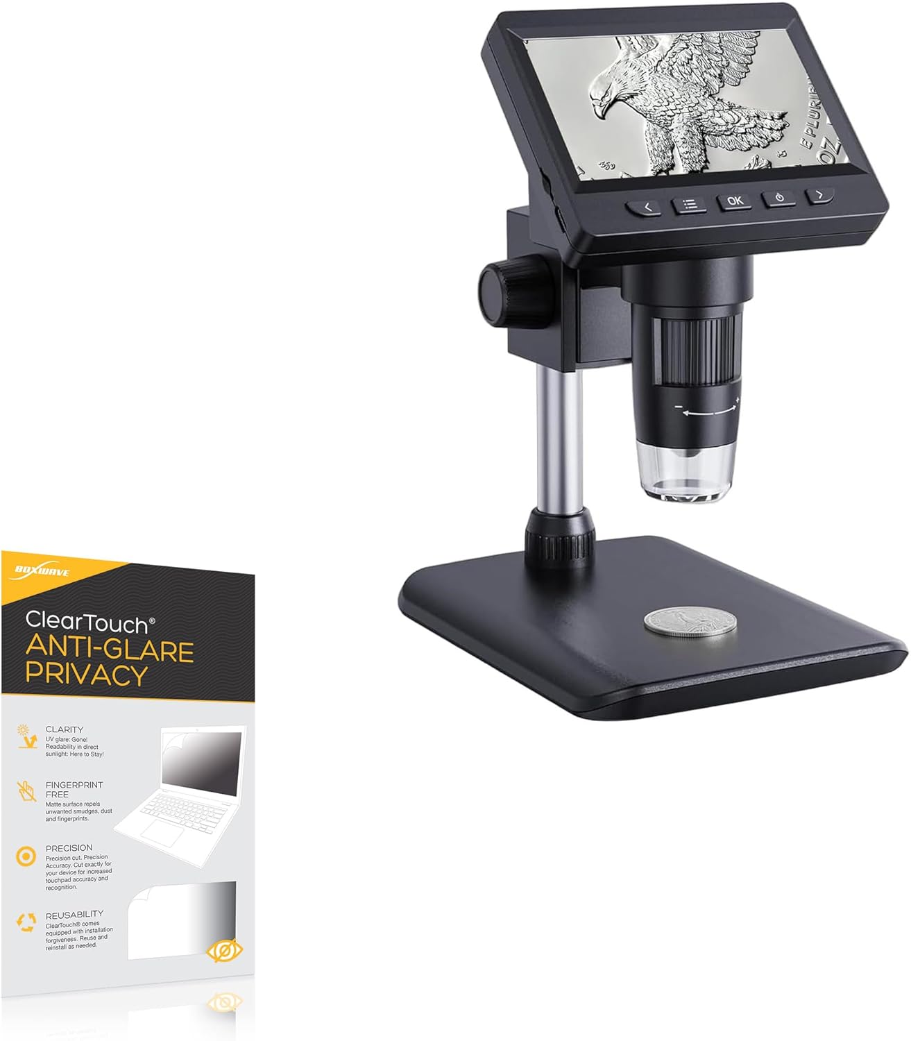 BoxWave Screen Protector Compatible with Aopick Digital Microscope (4.3 in) - ClearTouch Anti-Glare Privacy (2-Pack), Privacy Screen Protector Flexible Film Anti-Glare