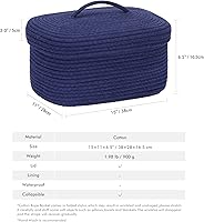 Vista 50 de Sea Team Round Cotton Rope Storage Basket with Lid, Lidded Woven Storage Bin, Nursery Storage Container, Diaper Caddy, Baby Shower Basket, Box, Cream