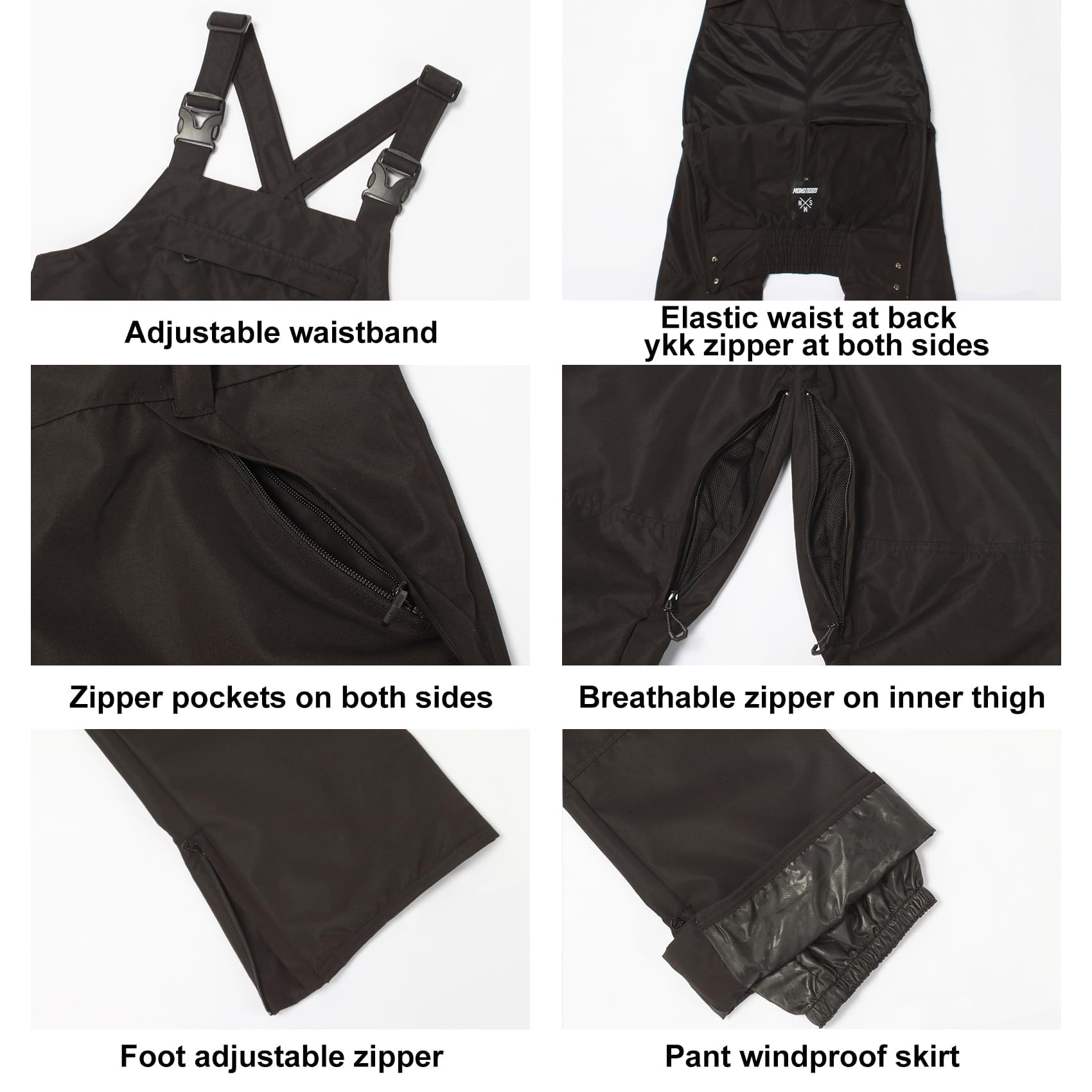 GSOU SNOW Salopette de Ski et Snowboard pour Femme - Multi-Poches Léger Imperméable 15K Coupe-Vent Respirant Chaud