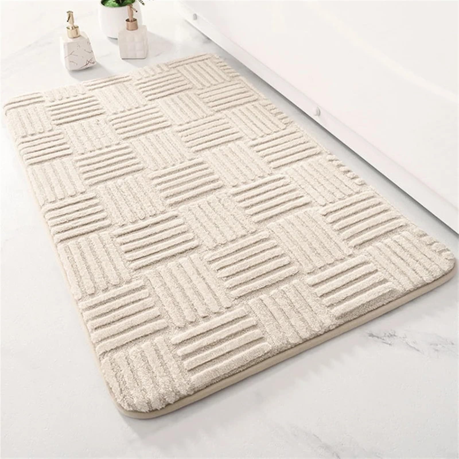 Paillasson antidérapant ultra absorbant rose 40x60 cm pour une sortie de bain sécurisée et sèche