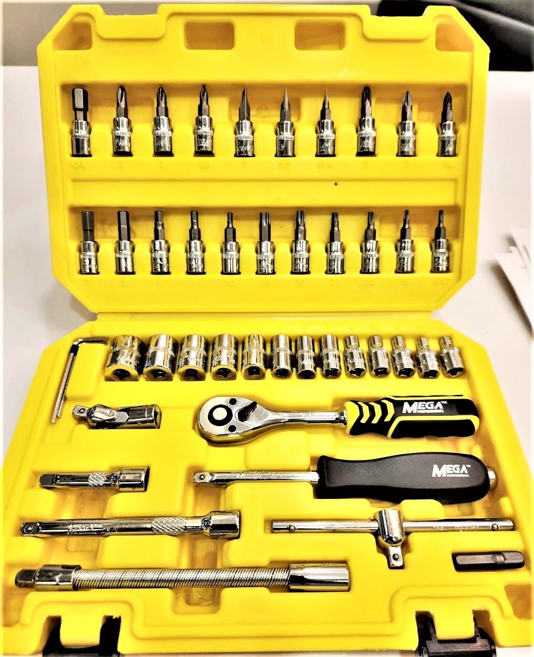 46-Piece Mega Brand 1/4" Drive Socket Set: Professional-Grade Tool Kit with Durable Case, Ratchet Handle, Extension Bars, and Accessories - Ideal for Automotive, Home Repairs, and DIY Projects (B0C9D1GTCS) Amazon Price History, Amazon Price Tracker