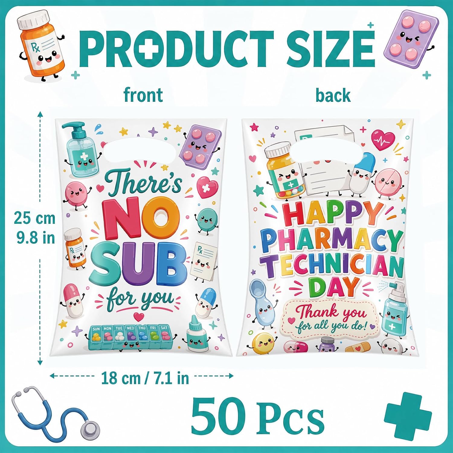Hokinaa Pharmacy Technician Gift Bags - 50 Pcs Tech Week Accessories Bulk image 2