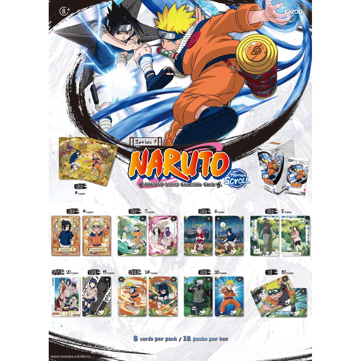 Kayou Naruto Heaven Scroll Edition Blister (24) | Caja con 24 Blisters de Cartas Coleccionables, 8+ Años, Español/Alemán/Inglés/Francés/Italiano