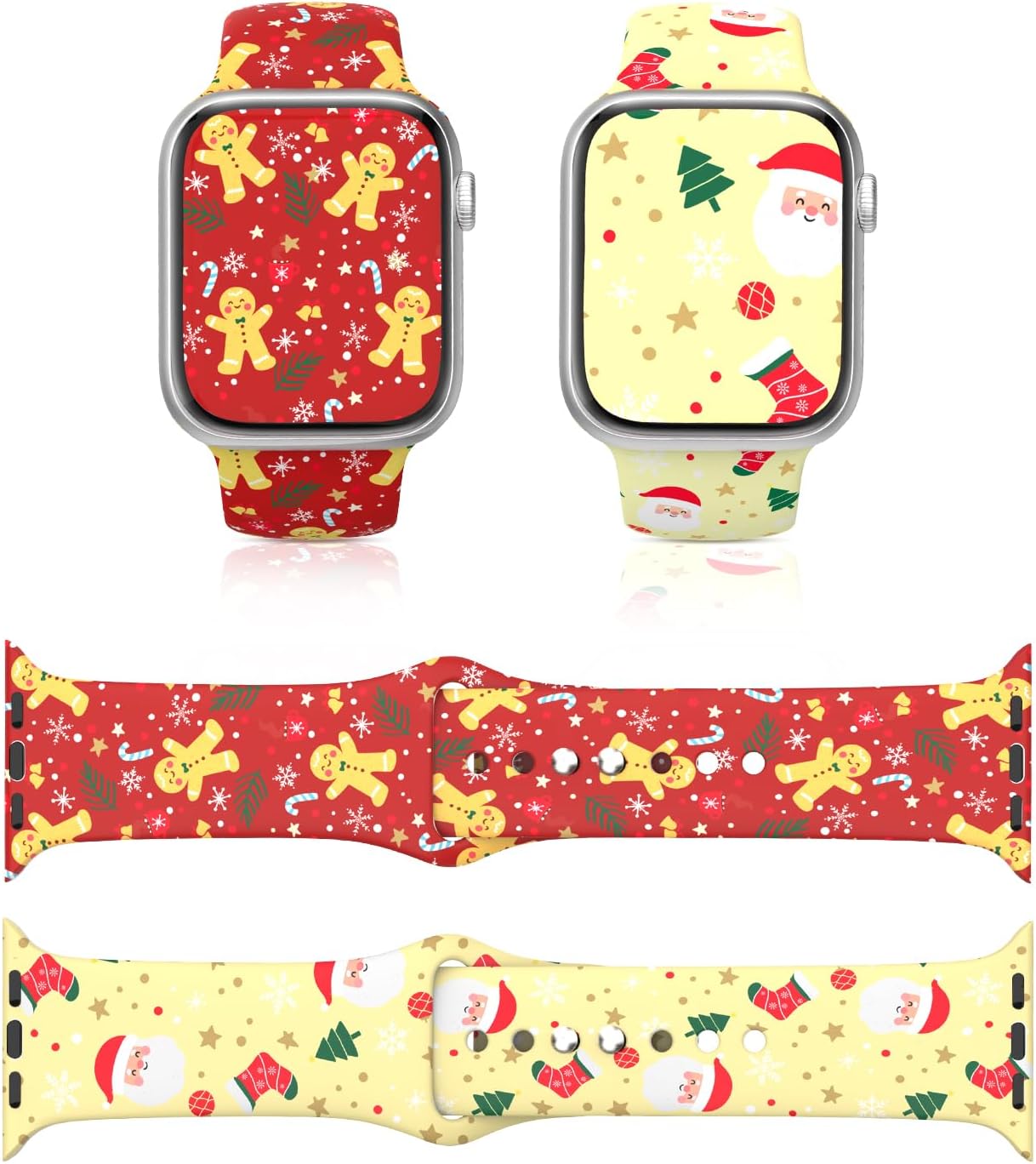 MoKo 2Pack Christmas Watch Band Compatible with Apple Watch 38mm 40mm