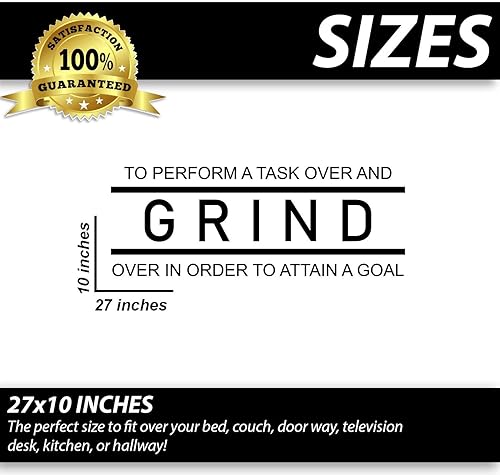 Miniatura 5 de My Vinyl Story Large Grind - Calcomanía de pared inspiradora para decoración de oficina, cita inspirada, motivada, enfocada positiva, arte de pared,