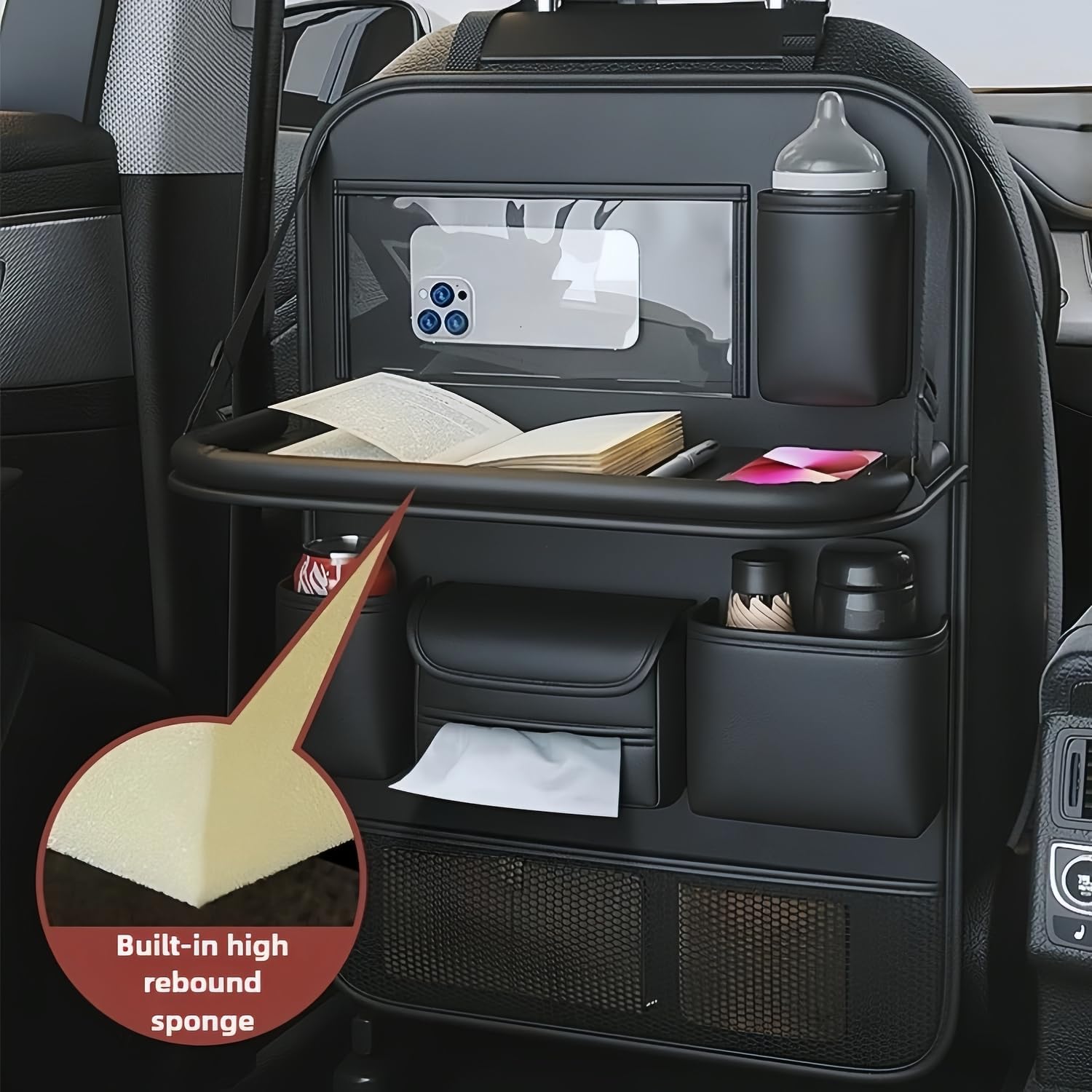 Organizer Sedile Auto per Jeep Compass (2018+), Multi-Tasca Organizzatore Sedile Posteriore Auto, Impermeabile Protezione per Schienale per Auto,1PCS