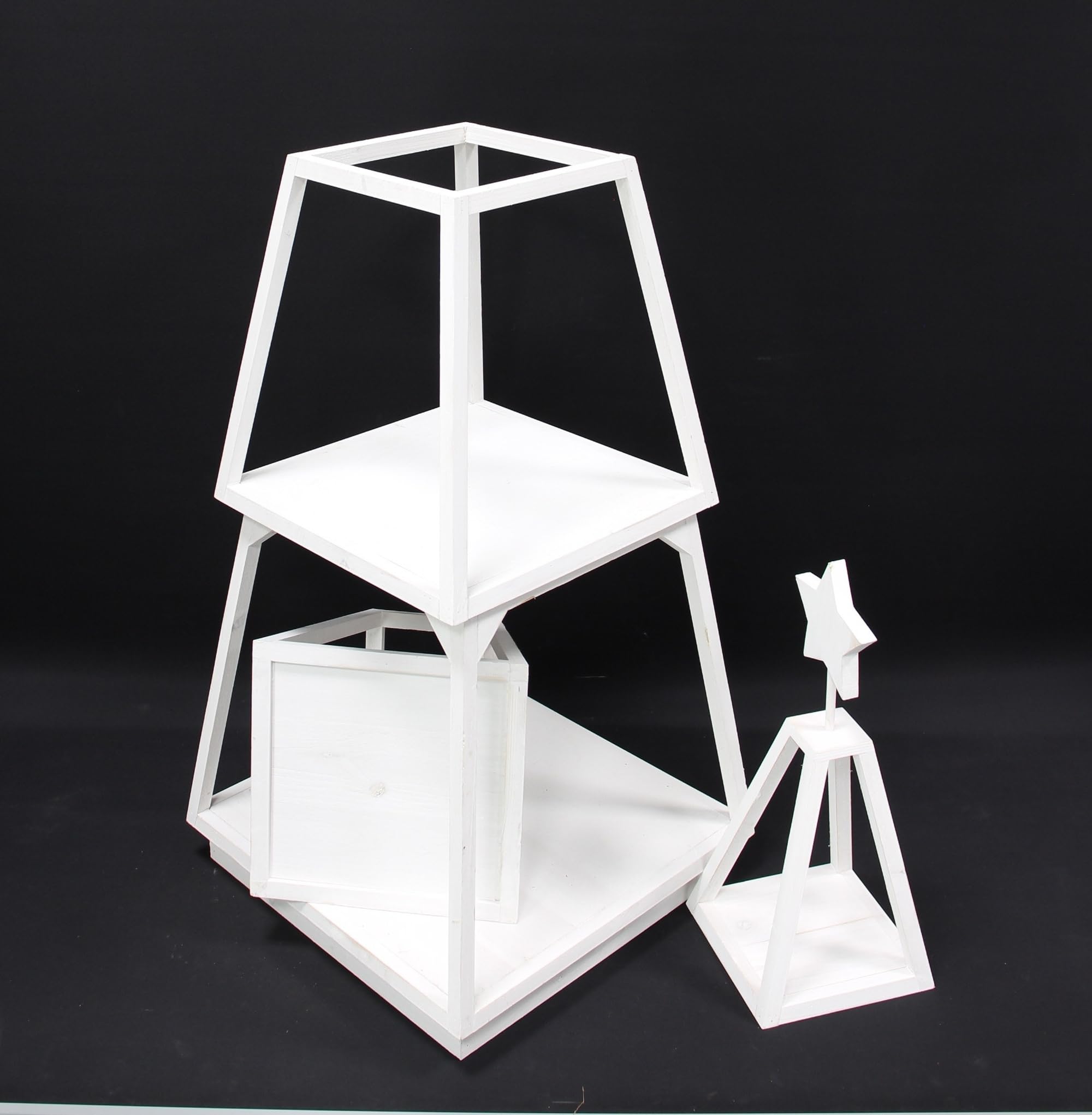 FRANK FLECHTWAREN Dekotanne Shabby-White, 5tlg.