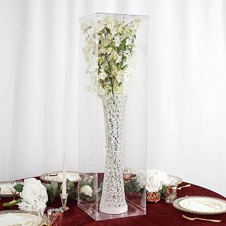 Efavormart 40" Acrylic & Lucite Wedding Decor Ideas Clear Display Box for Centerpieces with Interchangeable Lid and Base
