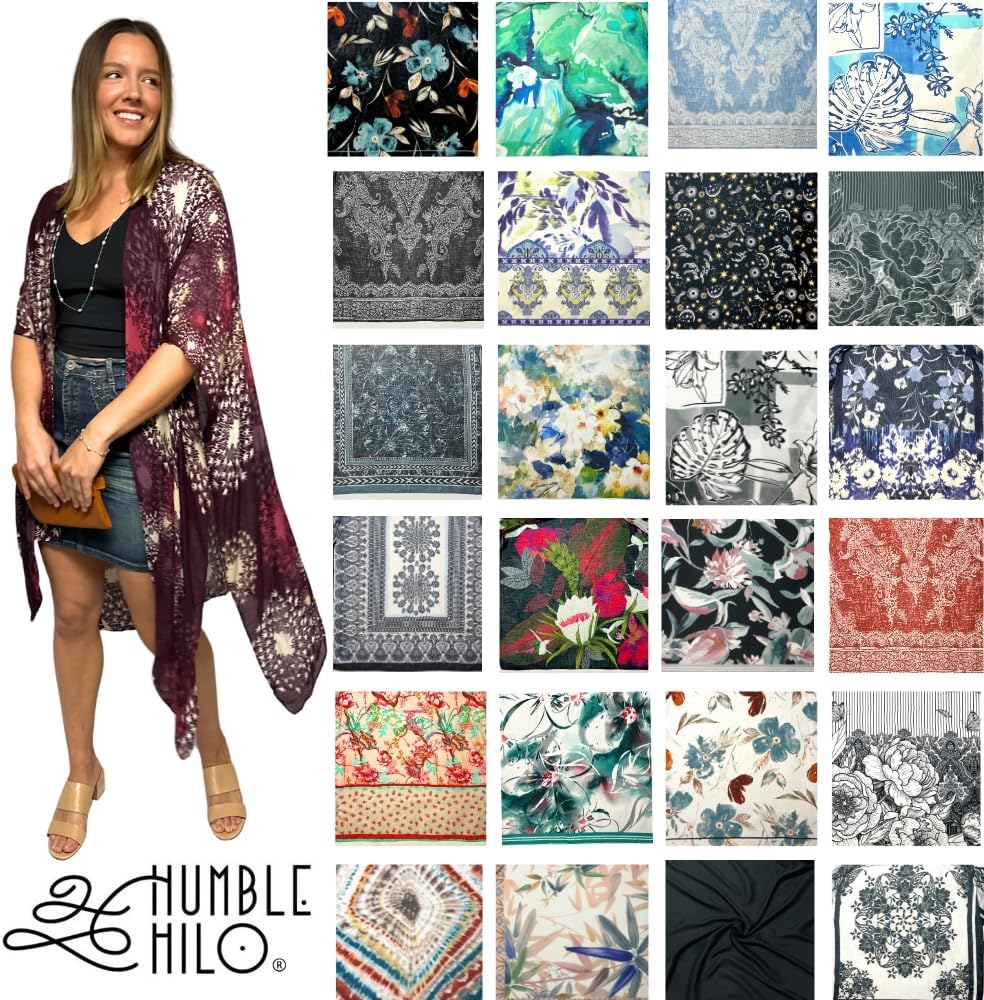 Humble Hilo Long Kimono Cardigan for Women Beach Cover up Casual Loose Prints & Patterns - Image 6