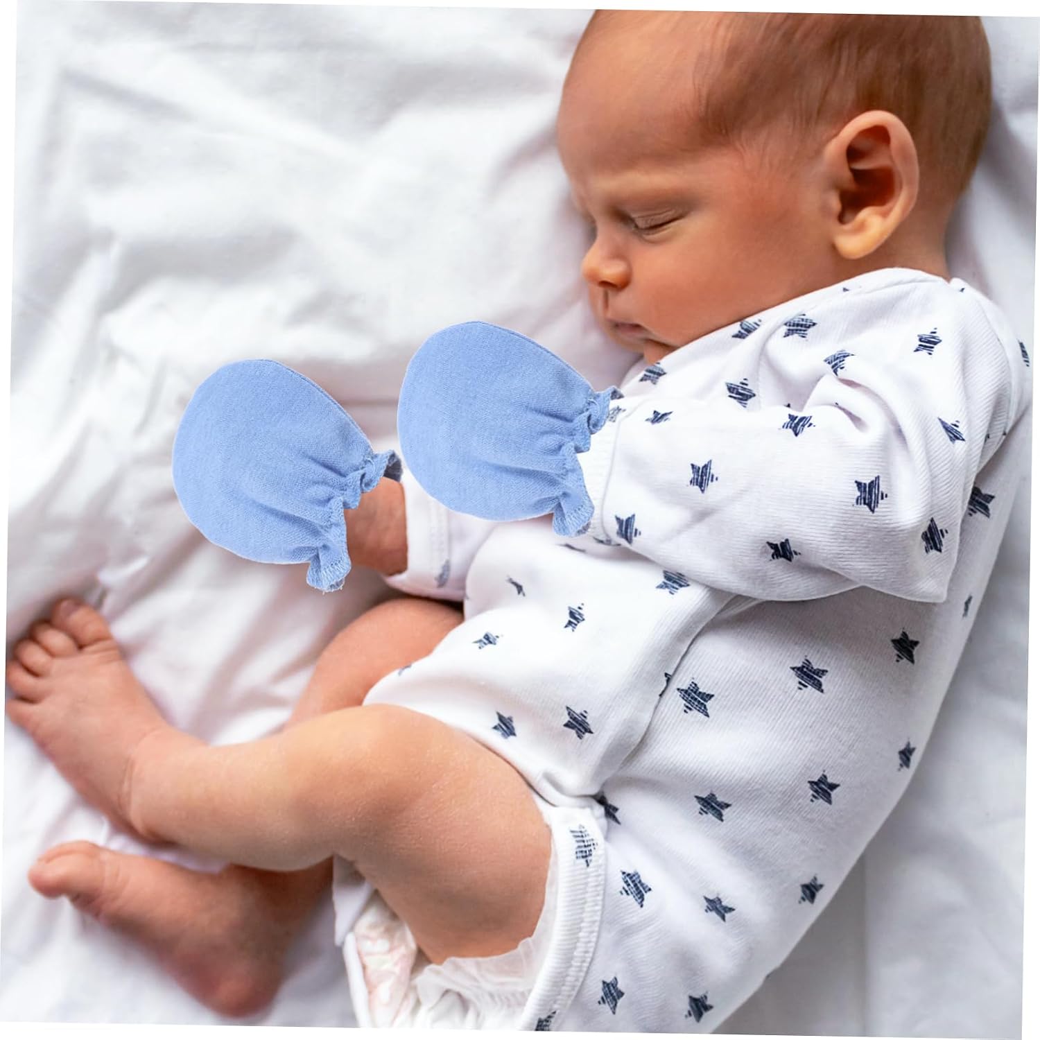 3sets Hat Mittens and Socks for Newborns Soft Girl Accessories Pink Denim Blue and Navy Hospital Daily Wear