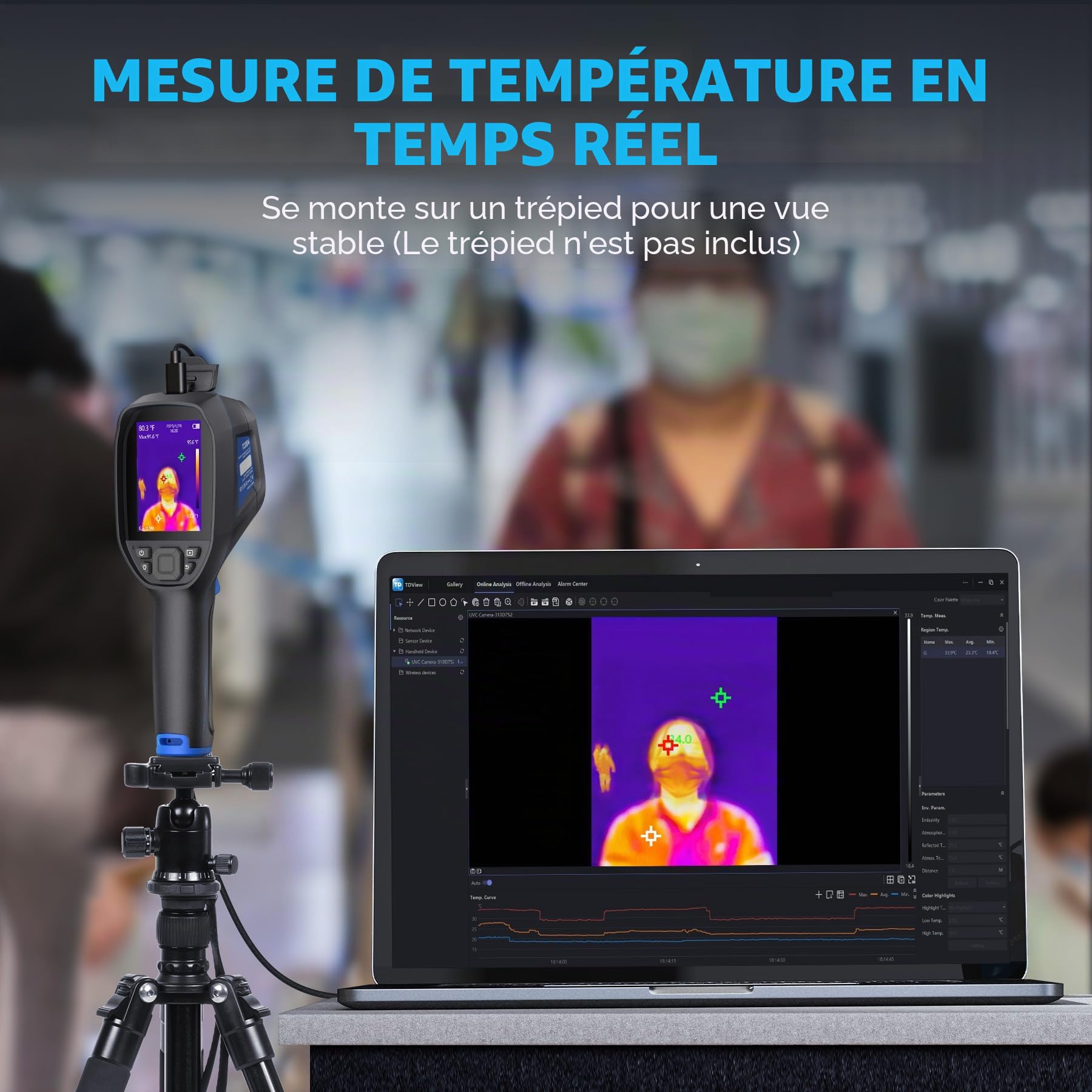 TOPDON Camera Thermique TC004, Résolution TISR 512x384, Ecran 3,5″ Camera Infrarouge avec Enregistrement Photo Vidéo, WIFI, 64GB, -20°C à 550°C, pour Inspection Maison, Fuite d'Eau, Electricité, CVC