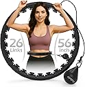 Weighted Hula Circle with 26/32 Links(56-66 Inch) for Adults Weight Loss, Infinity Fitness Hoop Plus Size, for Women Smart Exercise Equipment
