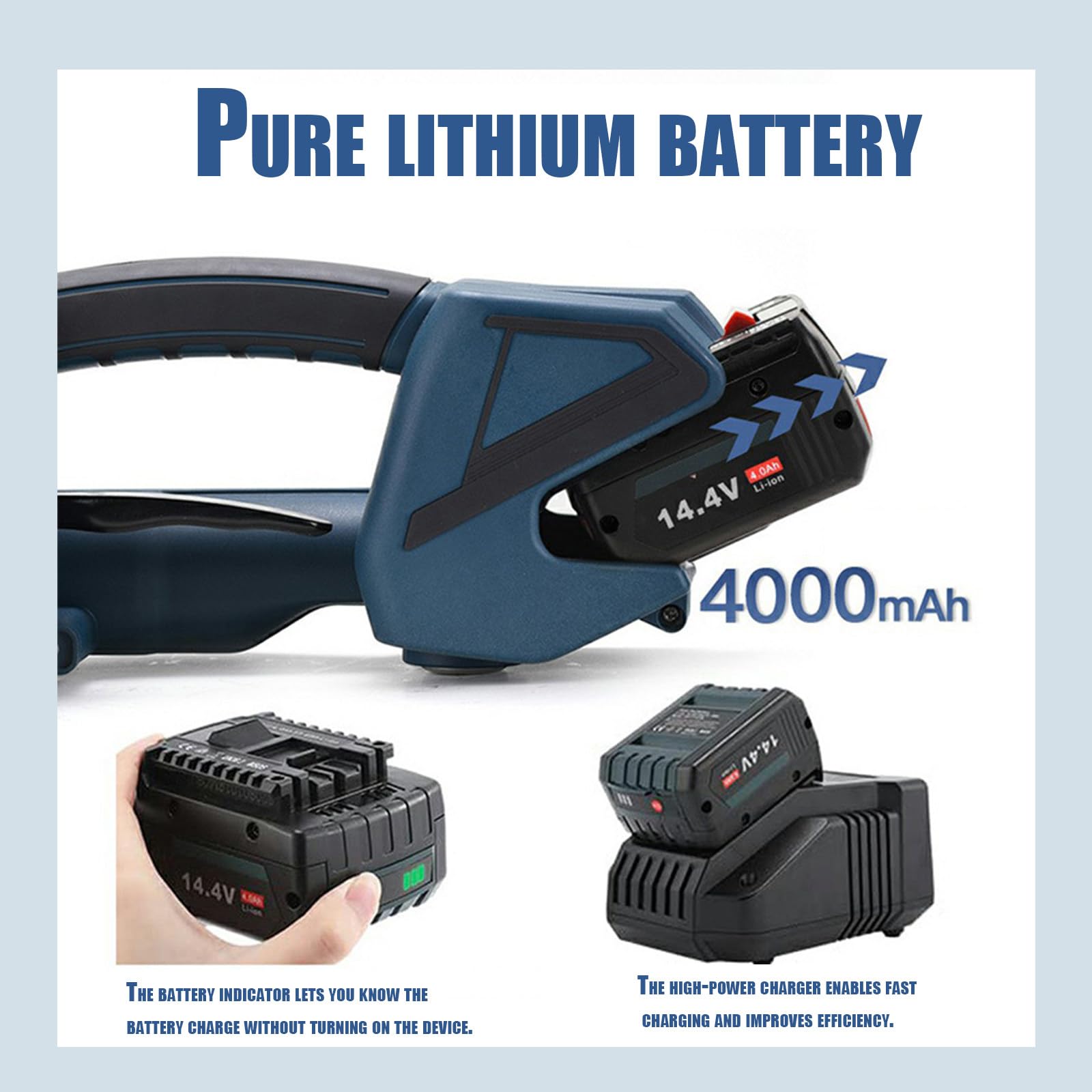 Cercleuse Électrique Portative, Cercleuse à Fusion à Chaud avec Batterie 4000mah, Cercleuse d'emballage Automatique, écran de Contrôle LCD pour Cerclage d'emballage