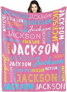 Personalized Name Blanket Customized Baby Blankets for Girls Boys Adults Monogrammed Blankets and Throws Christmas Birthday Mothers Fathers Valentines Day Gift