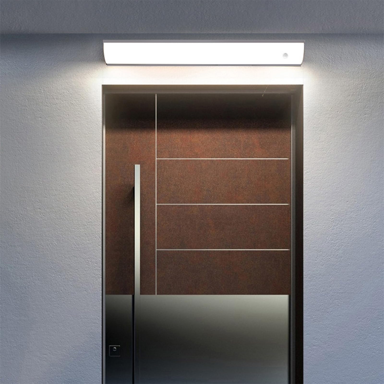 Outdoor Wall Light with Motion Sensor Long Bar Garden Wall Lighting IP65 Waterproof 3000K/4000K/6500K Outside/Indoor LED Wall Lamp Metal Modern for Porch Balcony Garage (Black Natural Light,30cm)