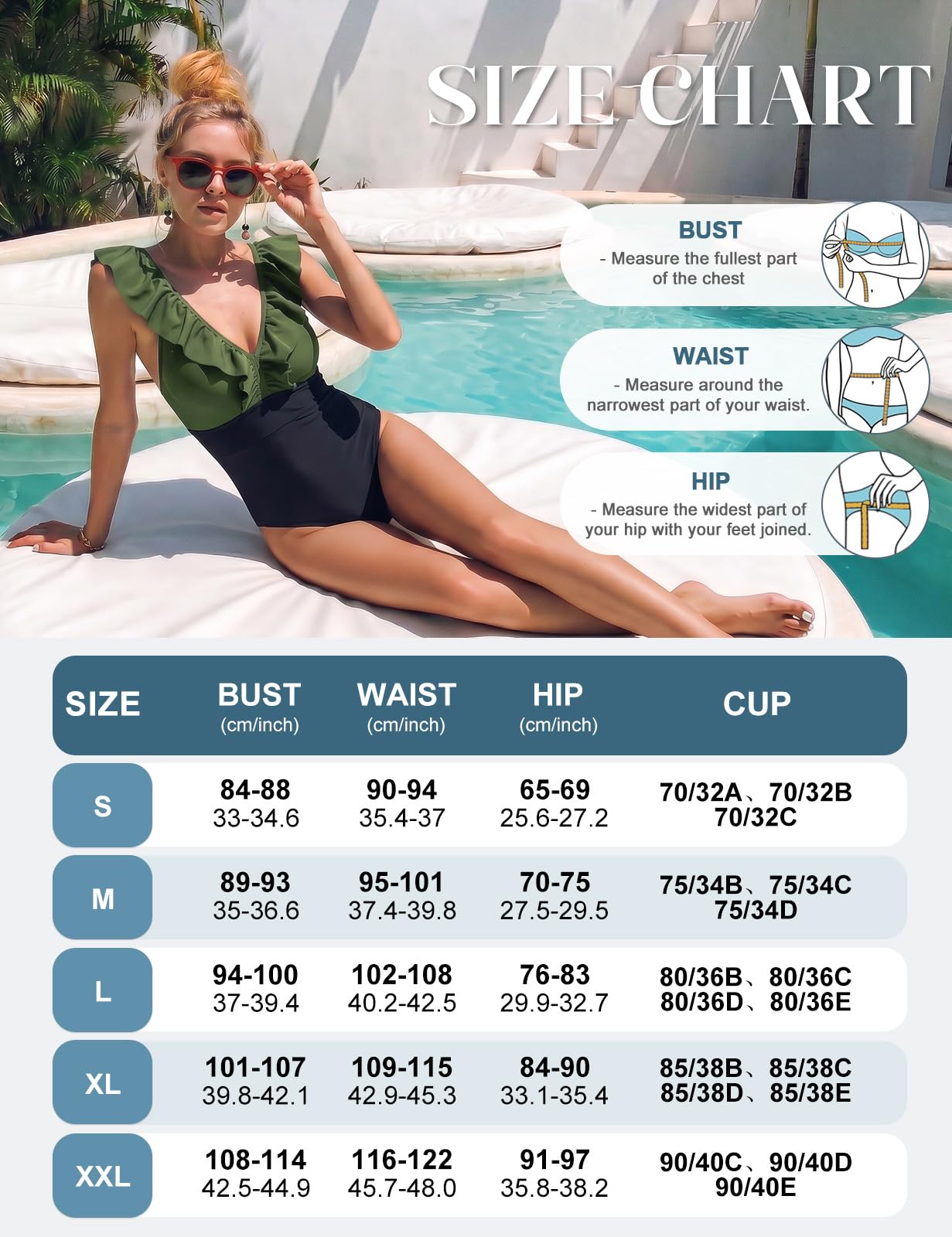 heekpek Costume da Bagno Donna Intero Vita Alta Bikini Costumi Interi Sexy Piscina Spiaggia Elegante Un Pezzo Push Up Floreale Bikini Mare