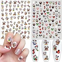 Vista 2 de 4 bonitas calcomanías de uñas de dibujos animados autoadhesivos 3D, suministros de decoración de uñas de Navidad, calcomanías de uñas Kawaii