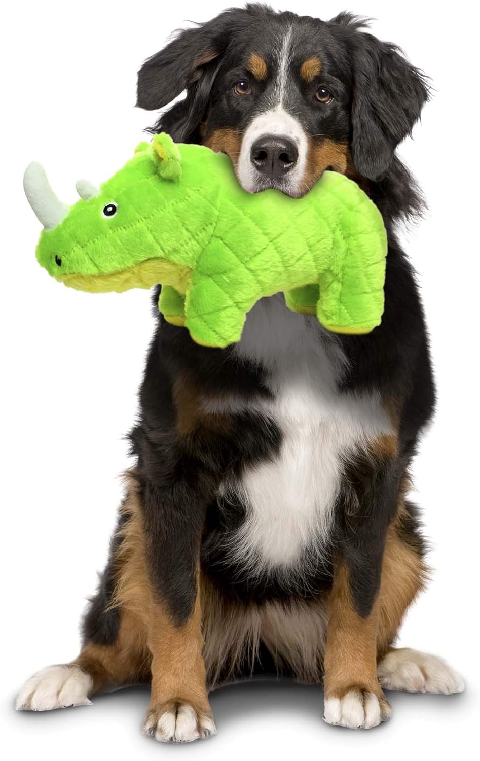 MIGHTY- Safari - Squeaker-Multiple Layers. Made Durable, Strong & Tough. Interactive Play Dog Toy (Tug, Toss & Fetch). Machine Washable & Floats (Rhino, Large 2 Pack)
