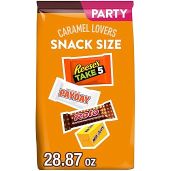 Hershey Assorted Caramel Flavored Snack Size, Candy Party Pack, 28.87 oz