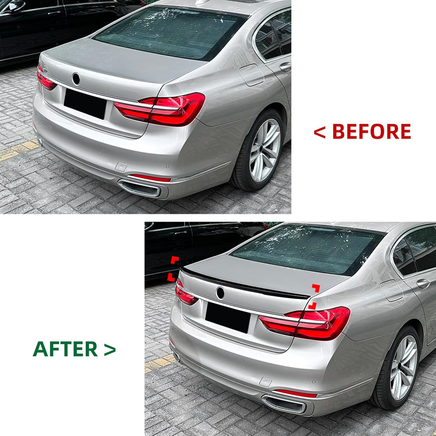 Rear Trunk Spoiler Splitter Wing for BMW 7 Series G11 G12 2016-2022 Gloss Black/Carbon Fiber Look