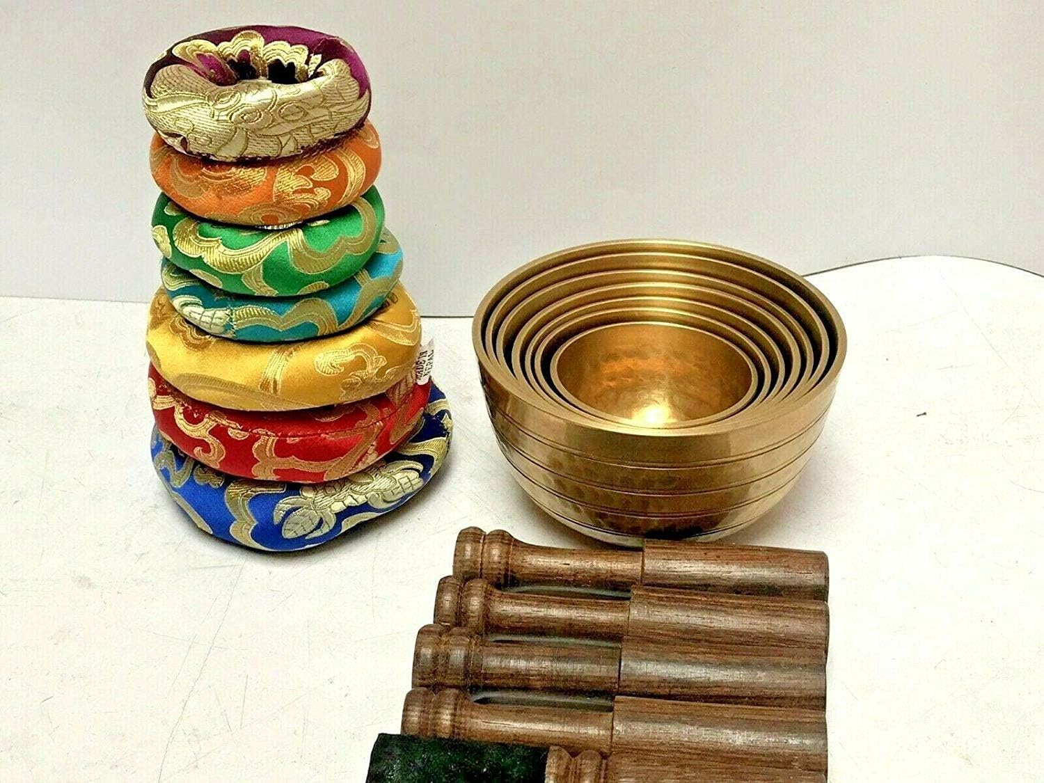 SBN Chakra Healing Tibetan Bronze Singing Bowl 7 Sets of Meditation Bowls from Nepal