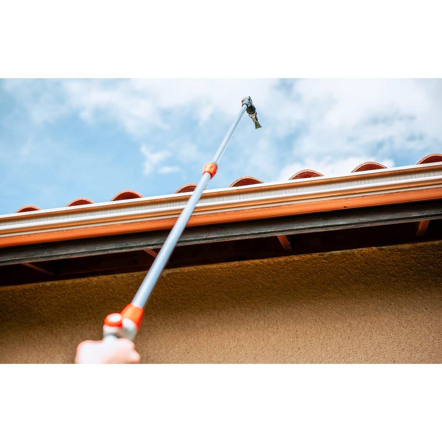 SPIDO Lance télescopique avec gouttière - 160 cm - Lance d’arrosage haute portée - Nettoyage gouttières et façades