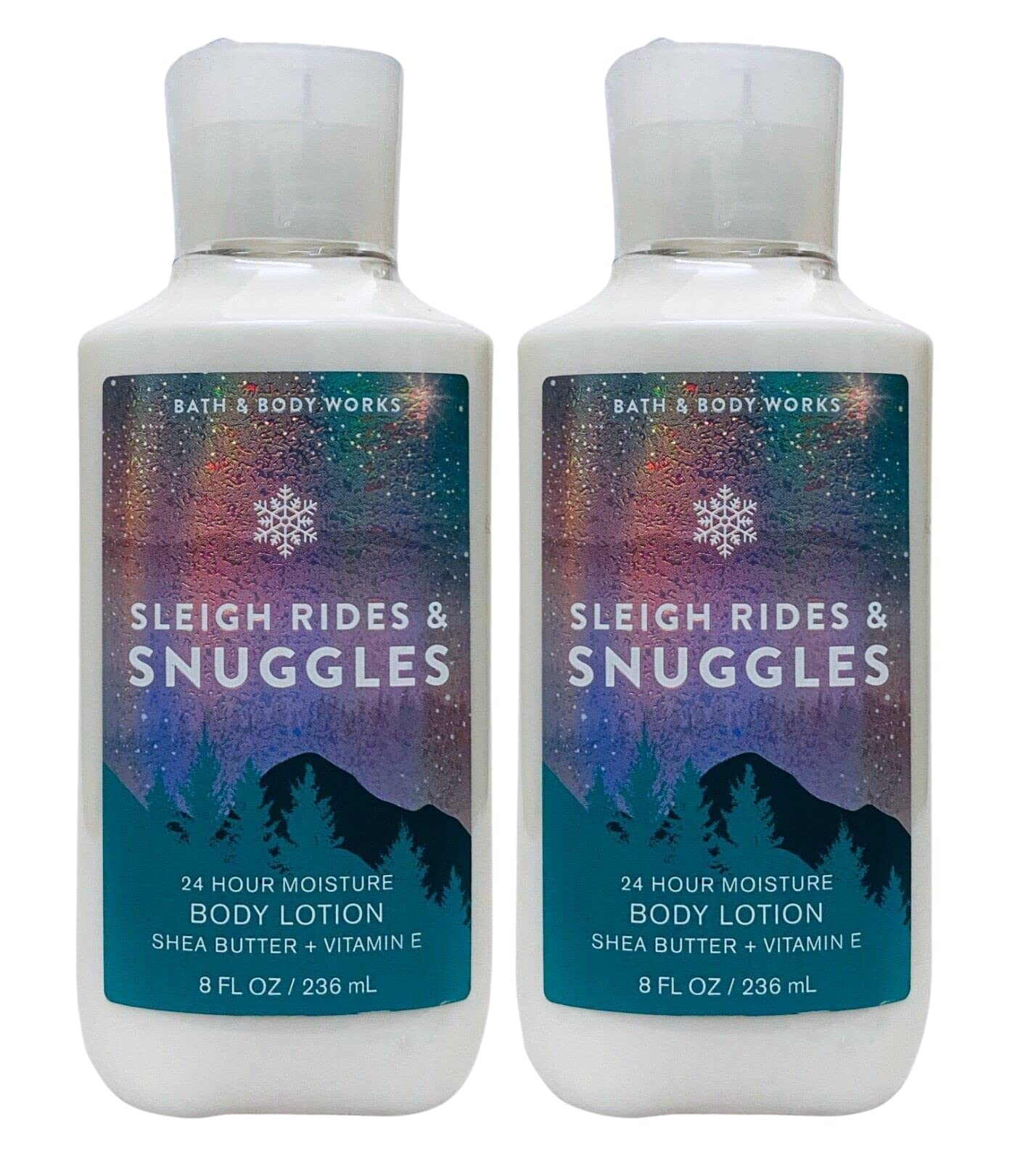 Bath & Body Works and Super Smooth Lotion Sets Gift For Women 8 Oz -2 Pack (Sleigh Rides Snuggles)