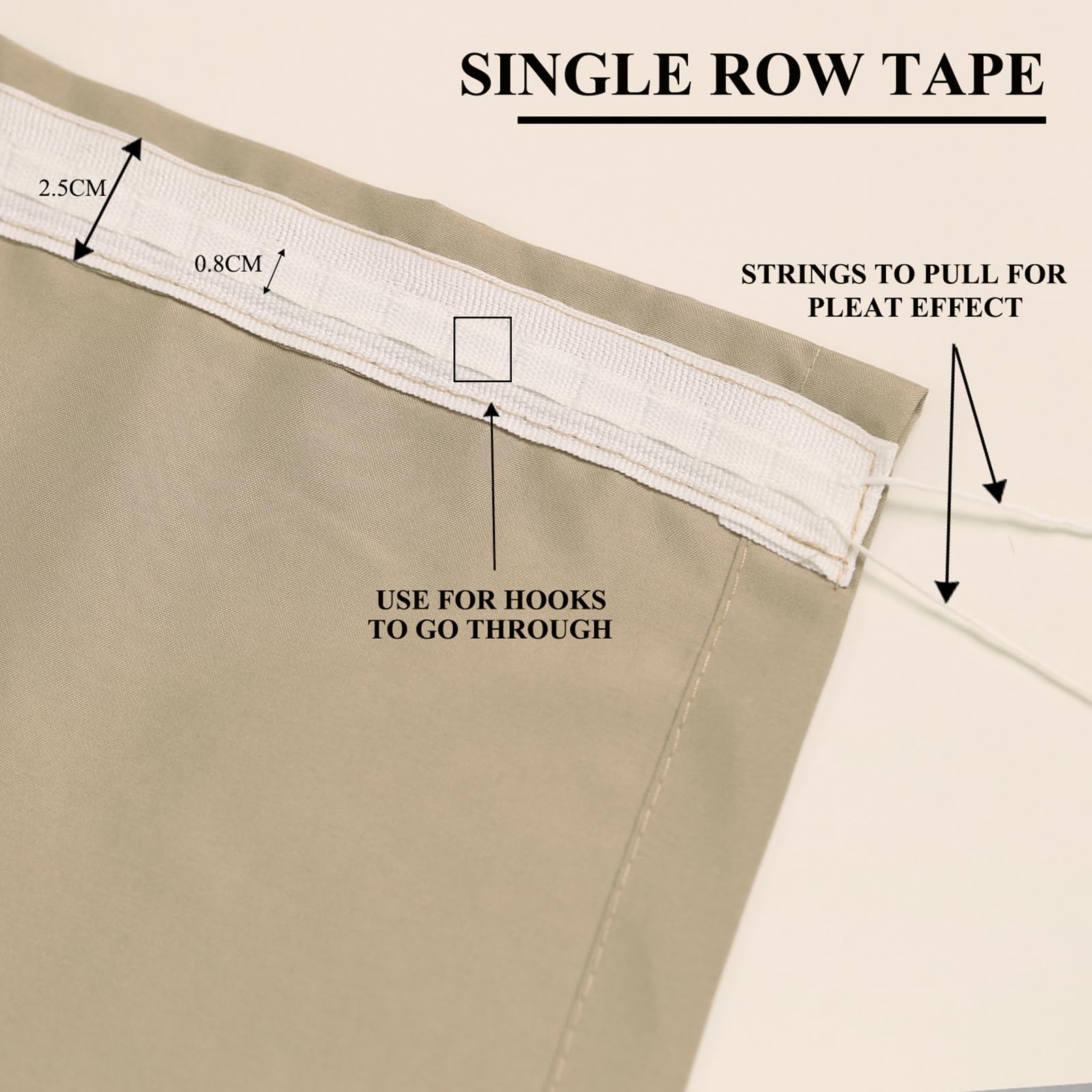 L.Z.E Non-See-Through Curtains Sand Beige - Image 4
