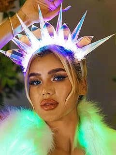 Light Up Headband Led Rave Headbands Flash Glowing Hairbands Nightclub Party Headpiece Concert Performance Headwear Rave Hair Accessories for Women