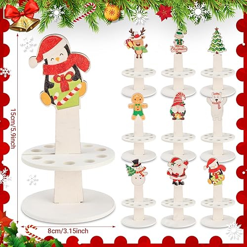 Miniatura 2 de Huwena 9 soportes de dinero de Navidad para regalo en efectivo, de doble capa, soporte de regalo para árbol de dinero, árbol de Navidad, reno,