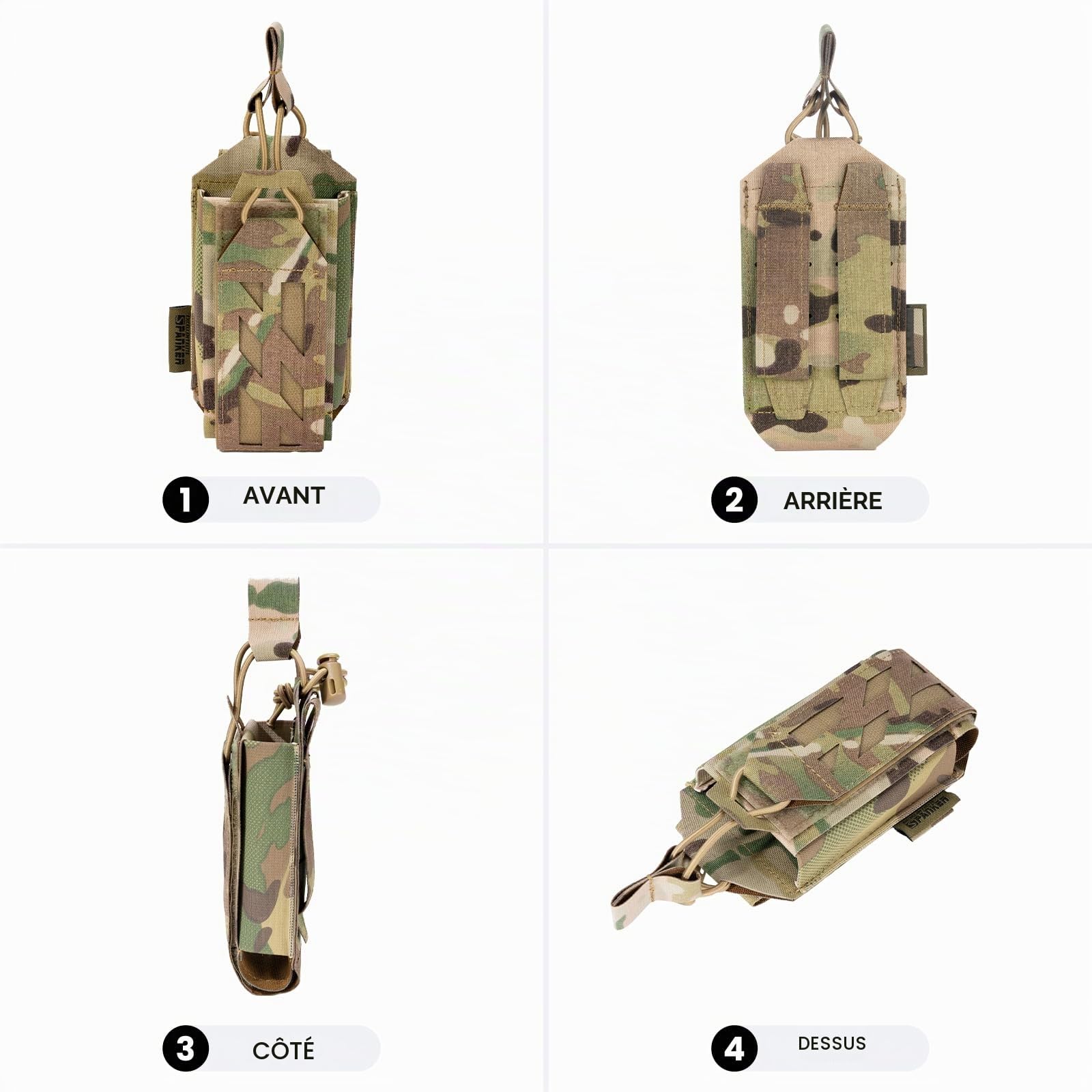 EXCELLENT ELITE SPANKER Molle Porte Radio Tactique Poche Radio Militaire pour IA Sécurité et Le Sauvetage