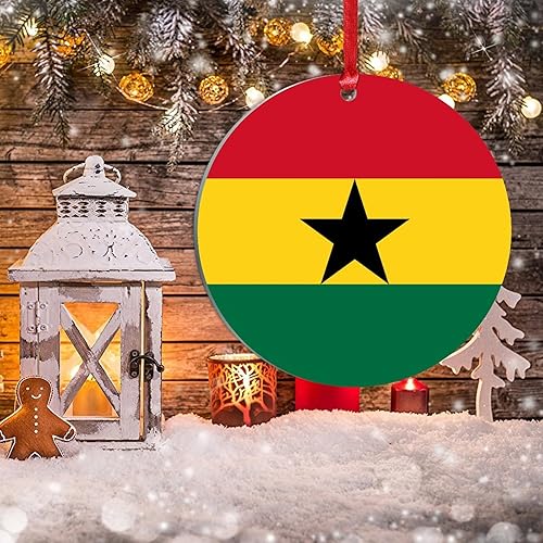 Miniatura 5 de Bandera de Ghana, adornos de Navidad, bandera nacional, decoraciones de Navidad, regalo de Navidad, adorno acrílico de Navidad, decoración de árbol