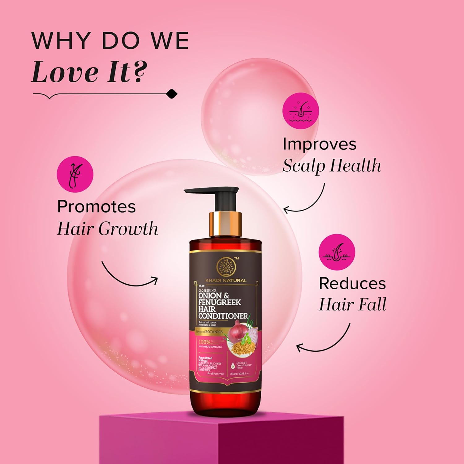 Khadi Natural Onion and Fenugreek Hair Conditioner | Reduce hair fall. Promotes circulation in the skull. Paraben and artificial fragrance free | Suitable for all hair. 310 ml Khadi Natural Onion and Fenugreek Hair Conditioner | Reduce hair fall. Promotes circulation in the skull. Paraben and artificial fragrance free | Suitable for all hair. 310 ml