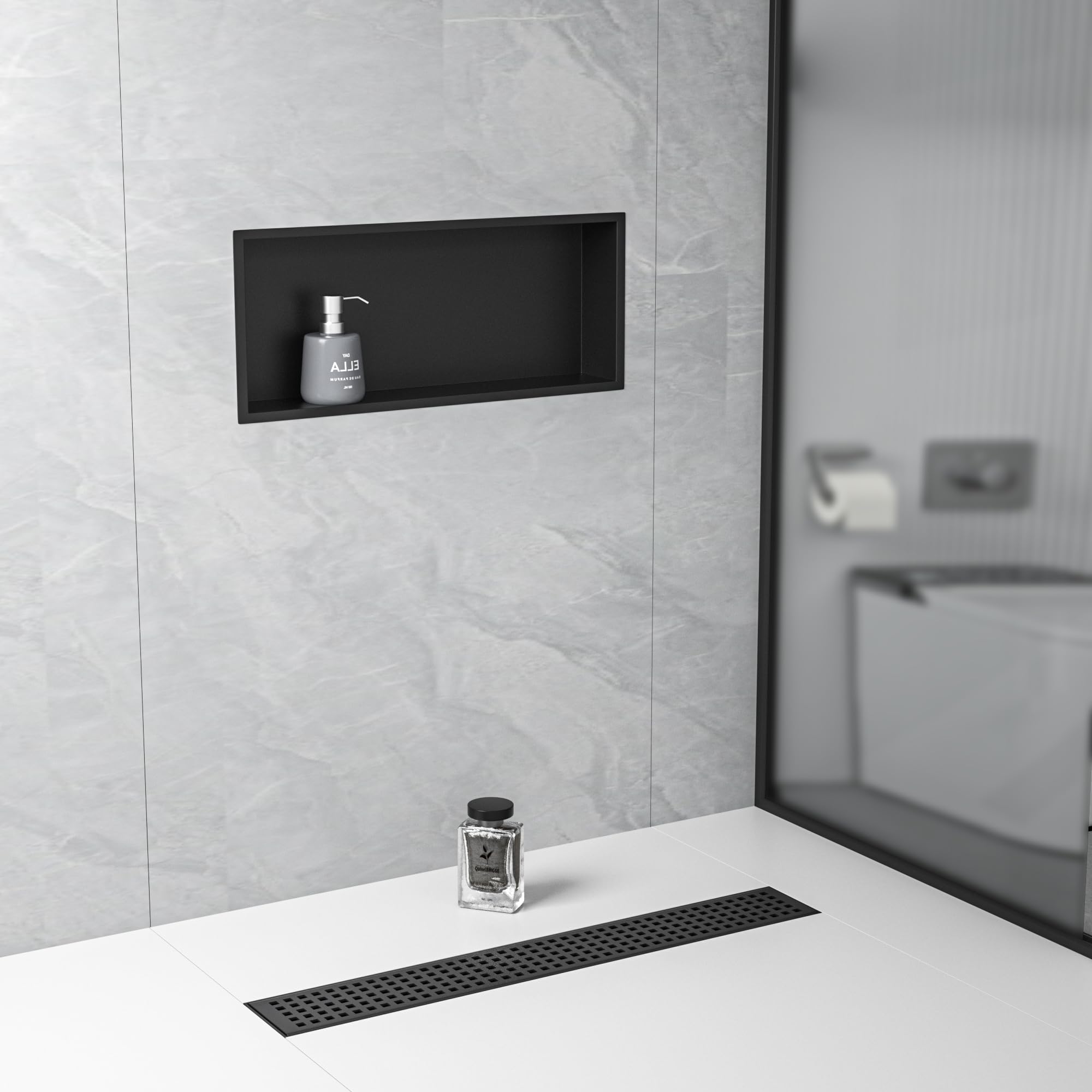 Niche Murale De Douche Encastrée étagère Double Argent En Acier Inox 30x60x10 Cm