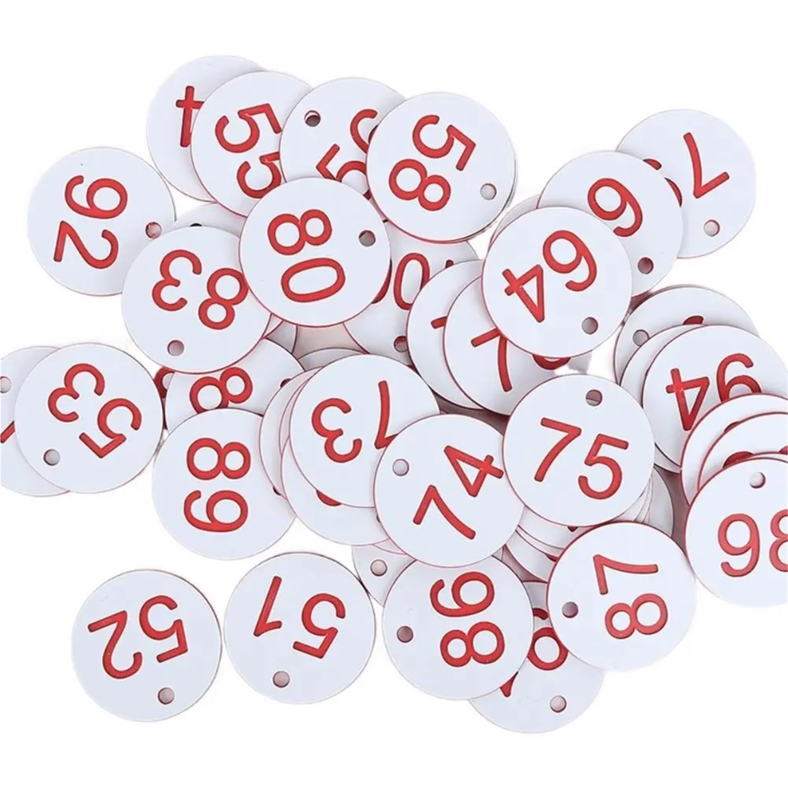 BTYQKZVPM Discs Table Numbers, Round Plastic Engraved Number Tags ABS 100PC Numbers 1-100 3.5cm