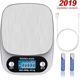 Digital Kitchen Scale/Food Scale USB Rechargeable, Multi-Function Accurate-Weight Scales Kitchen,11 lb 5000g/0.1g,High Precision/LCD Display/Waterproof/Stainless Steel/Tare(Batteries Included) - coolthings.us