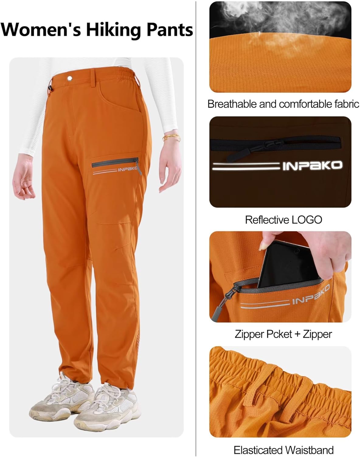 Women's Hiking Pants UPF 50+ Water-Resistant Elastic Quick Dry Hiking Pants Athletic Lounge Casual Travel