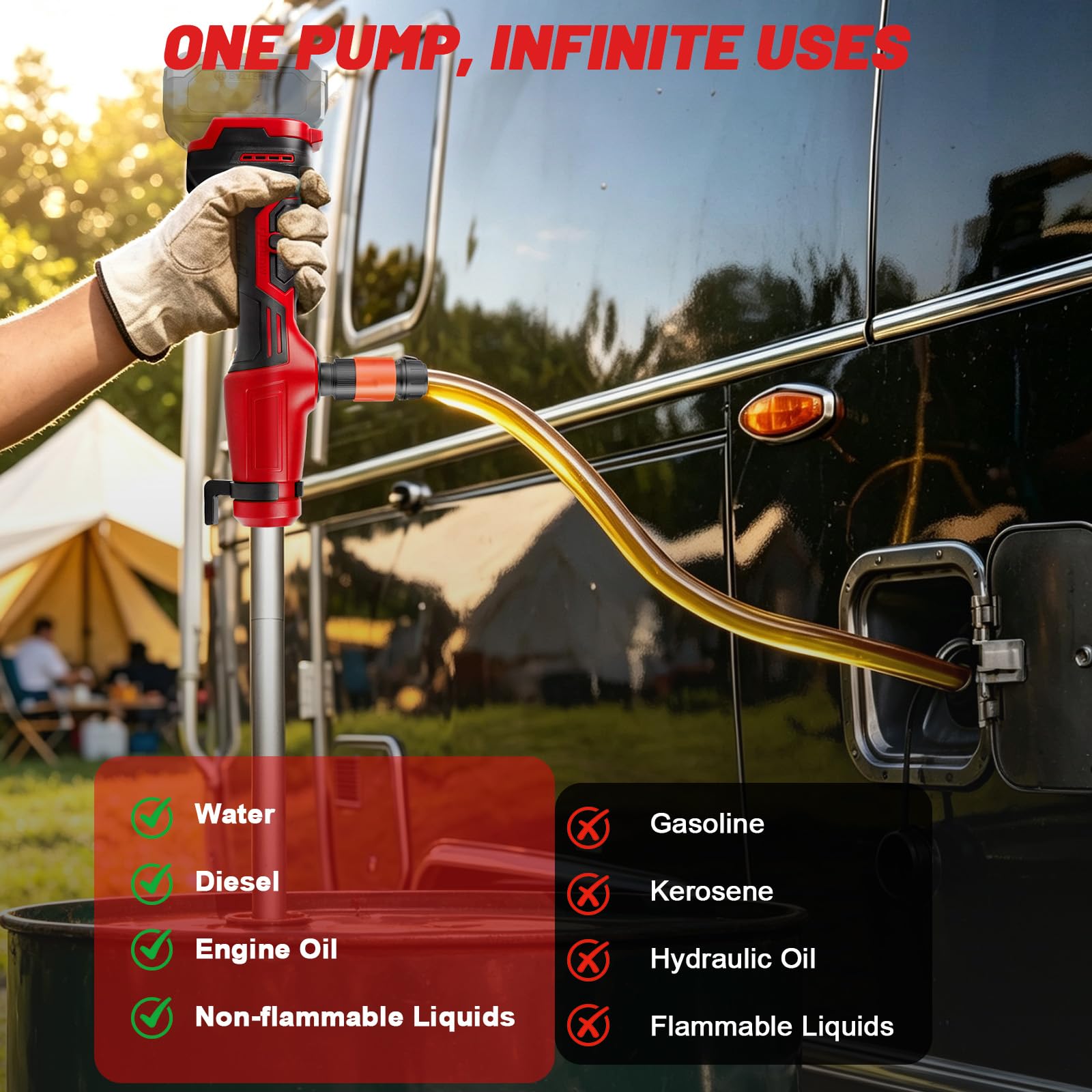 Pompe à eau de pluie sans fil 50 l/min pour Milwaukee 18V (sans batterie)