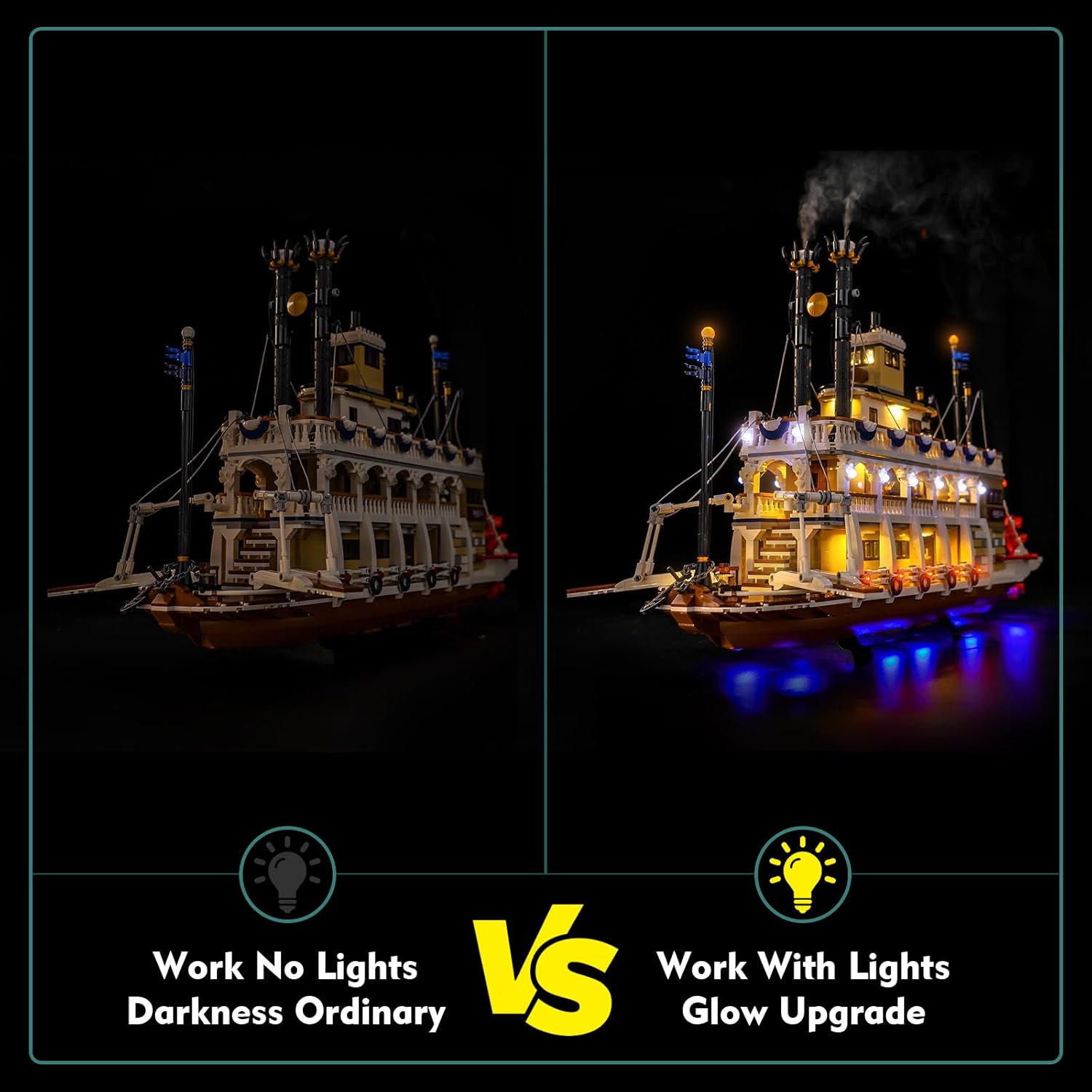 Light kit Compatible with Lego 21356 River Steamboat - No Model Only Light, LED Lighting Accessories Compatible with Lego 21356 Canal Steamers Building Set (RC Version)