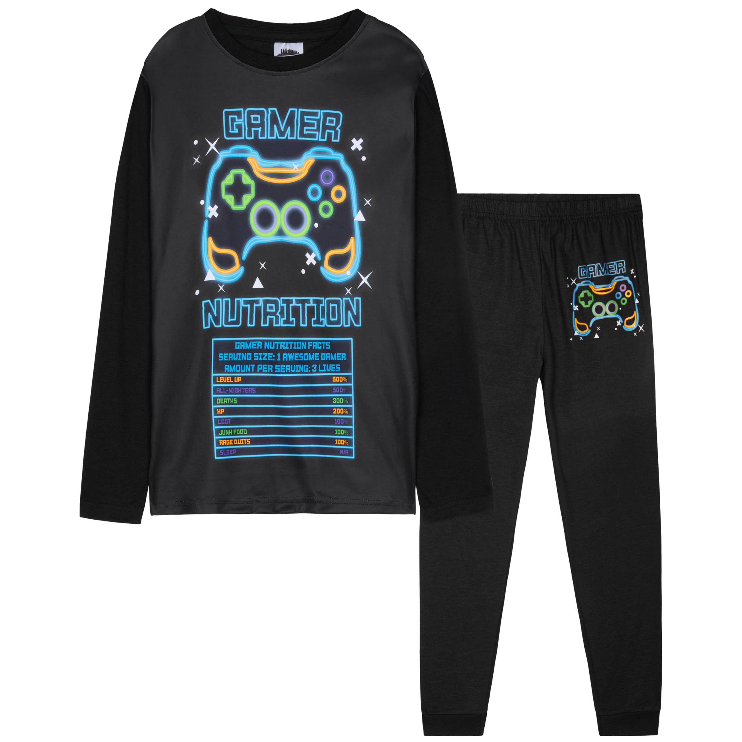 Citycomfort Boys Multi Gaming Pyjamas Long Pjs Set Teens Gaming Nightwear Comfy Loungewear Soft Sleepwear Gamer Gifts For (7-8 Years, )