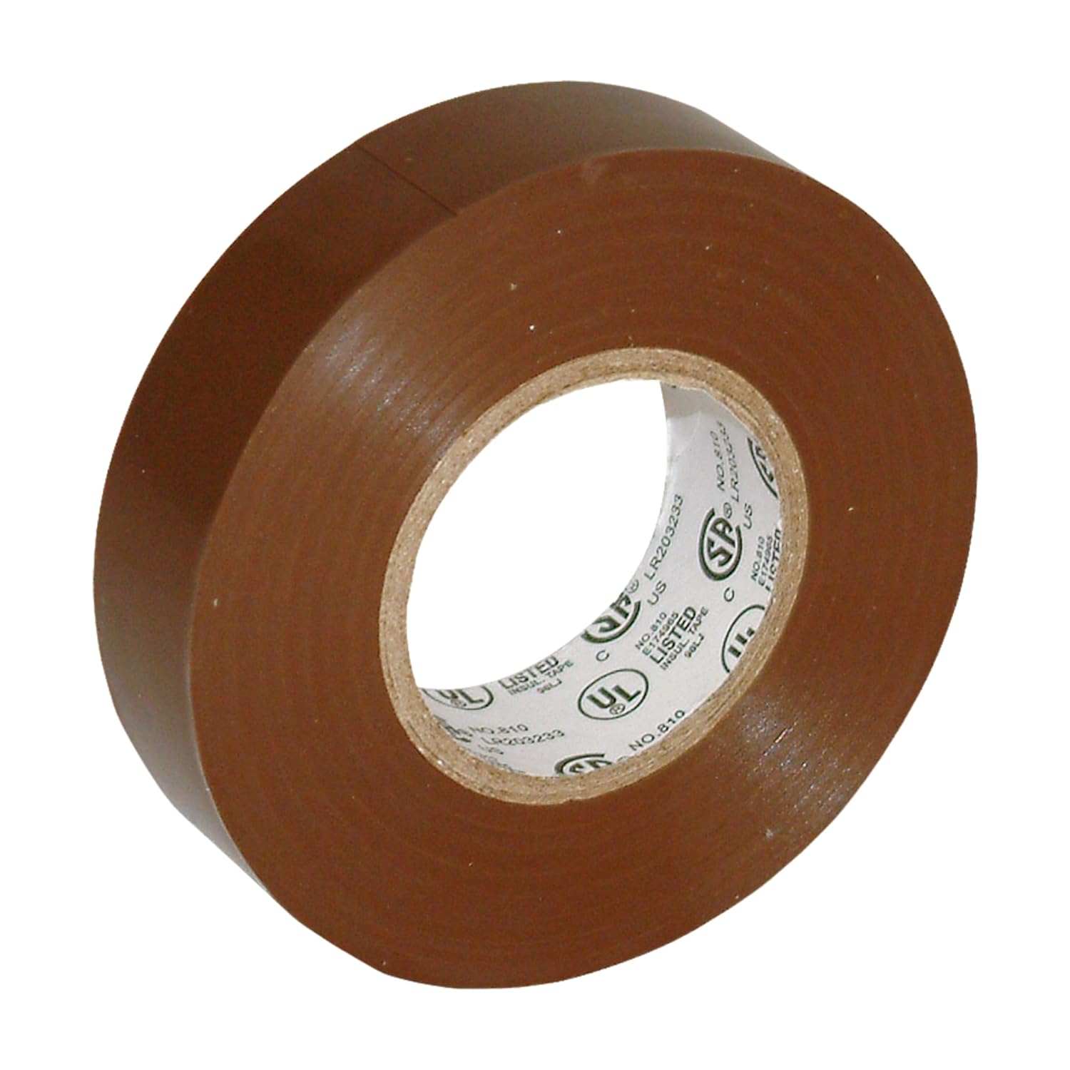 J.V. Converting JVCC Colored Electrical Tape 7 mils Thick, (E-Tape), 3/4 in. x 66 ft. (Brown)